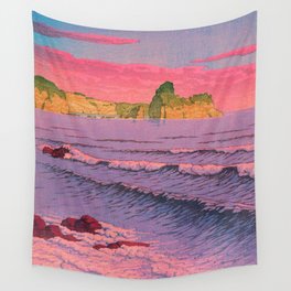 Morning Sea at Shiribeshi by Kawase Hasui Wall Tapestry
