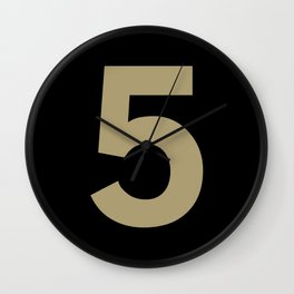 Number 5 (Sand & Black) Wall Clock