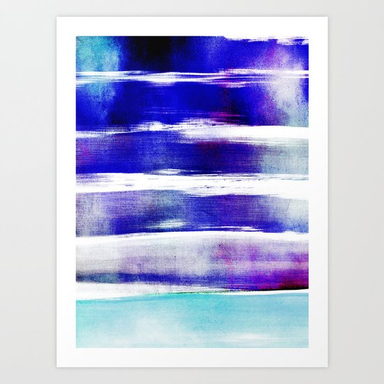 waves - indigo Art Print