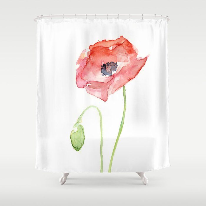 Red Poppy Flower Flowers Shower Curtain By Olechka Society6 Red Poppy Flower Flowers Shower Curtain