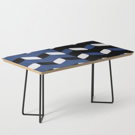 Vintage Diagonal Rectangles Black White Navy Blue Coffee Table