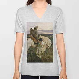 “The Knight at the Crossroads” by Victor Vasnetsov V Neck T Shirt