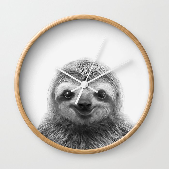 Young Sloth Wall Clock