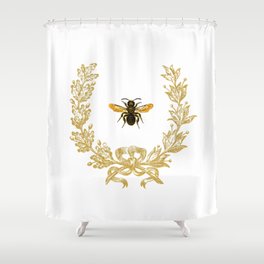 French Bee acorn wreath Shower Curtain