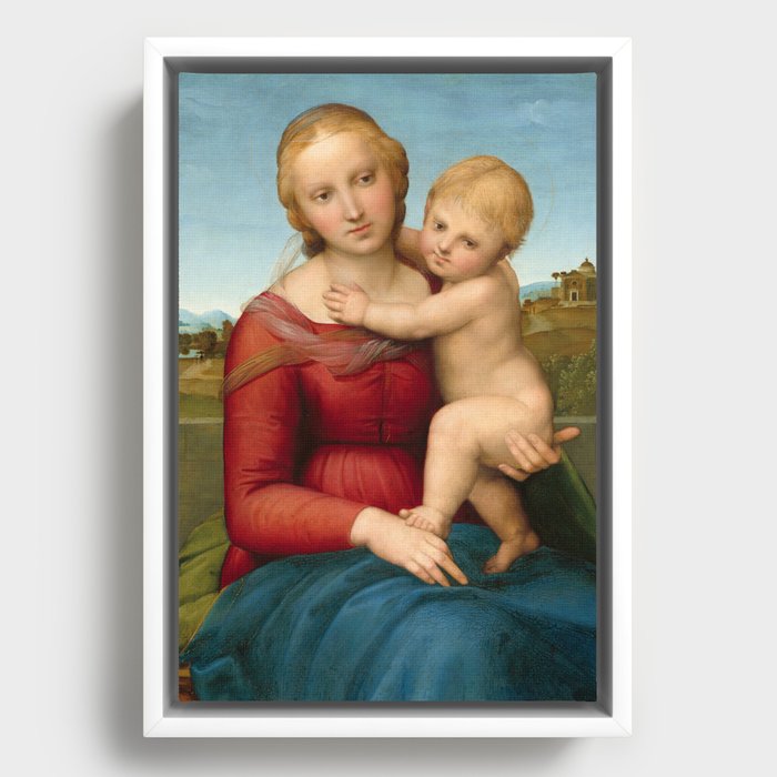 The Small Cowper Madonna, 1505 by Raphael Framed Canvas
