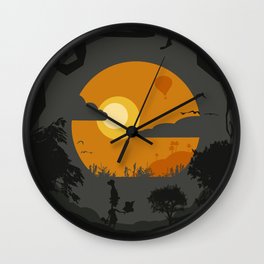 Spooky landscape Wall Clock
