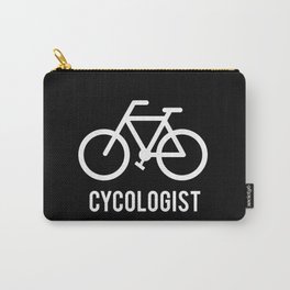 Cycologist, white bicycle for black t-shirt Carry-All Pouch