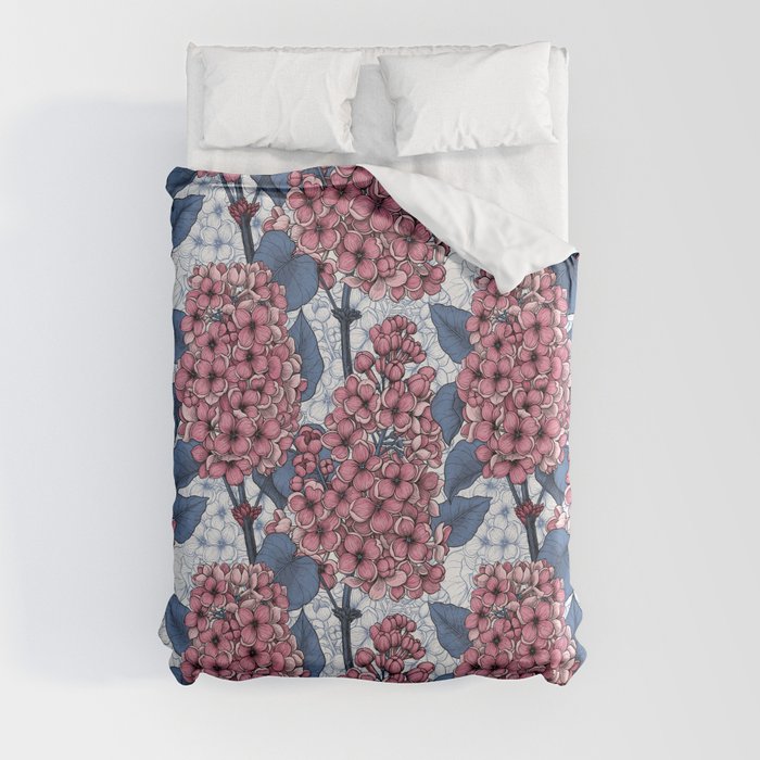 Lilac in pink and blue  Duvet Cover