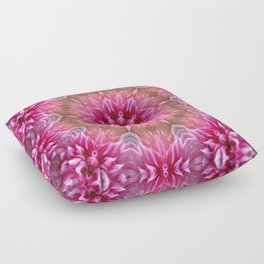 Boho Pink Dahlia Mandala Floor Pillow