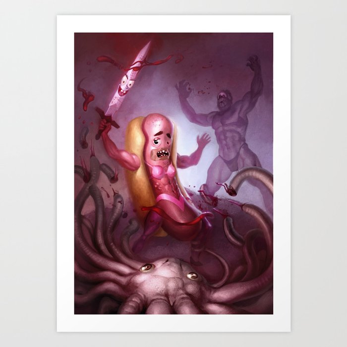 Clash of the One-Eyed Monster Art Print