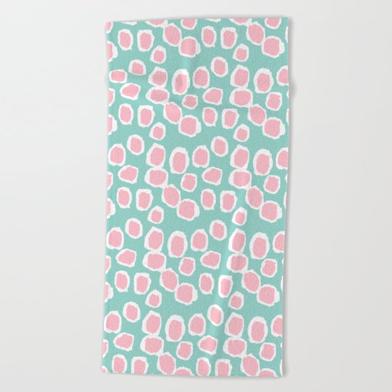 Hayden - abstract trendy gender neutral colorful bright happy dorm college decor pattern print art Beach Towel