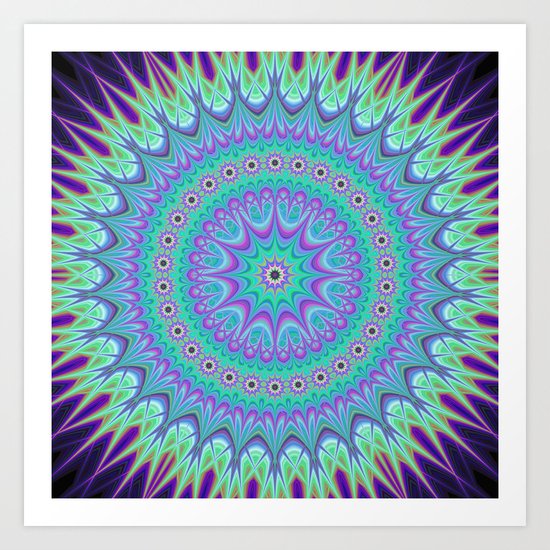 Explosive mandala ball Art Print