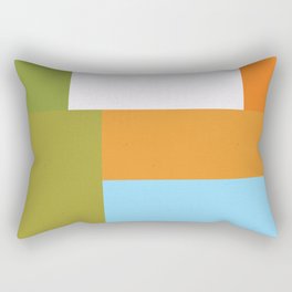 Bauhaus Summer Vibes Pattern Nº2 Green Blue Orange  Rectangular Pillow