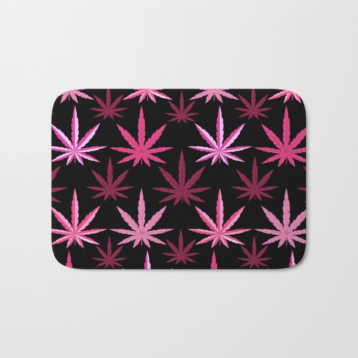 Marijuana Magenta Pink Weed Bath Mat