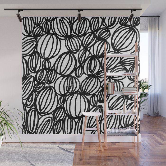 Loop Black And White Minimalist Abstract Painting Mark Making Art