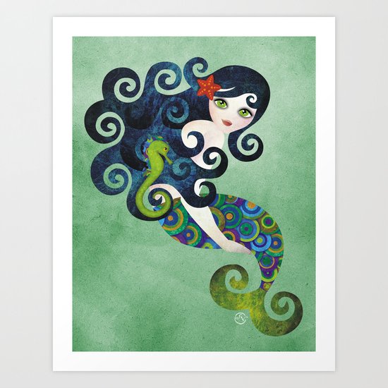 Aquamarine Mermaid Art Print