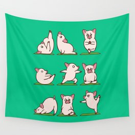 Pig Yoga Wall Tapestry