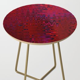 Distorted Red Abstract Artwork Side Table