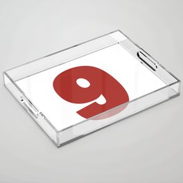 9 (Maroon & White Number) Acrylic Tray