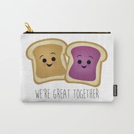 We're Great Together - Peanut Butter & Jelly Carry-All Pouch | Funnyvalentine, Jelly, Couple, Lovegift, Giftforher, Lovemug, Iloveyougift, Peanutbutter, Iloveyou, Drawing 