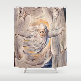 God Answers Job - by William Blake Shower Curtain