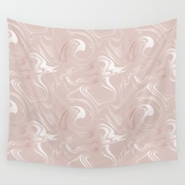 Rose gold blush marbled glittery trendy pattern Wall Tapestry