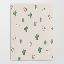 Cactus Pattern Poster