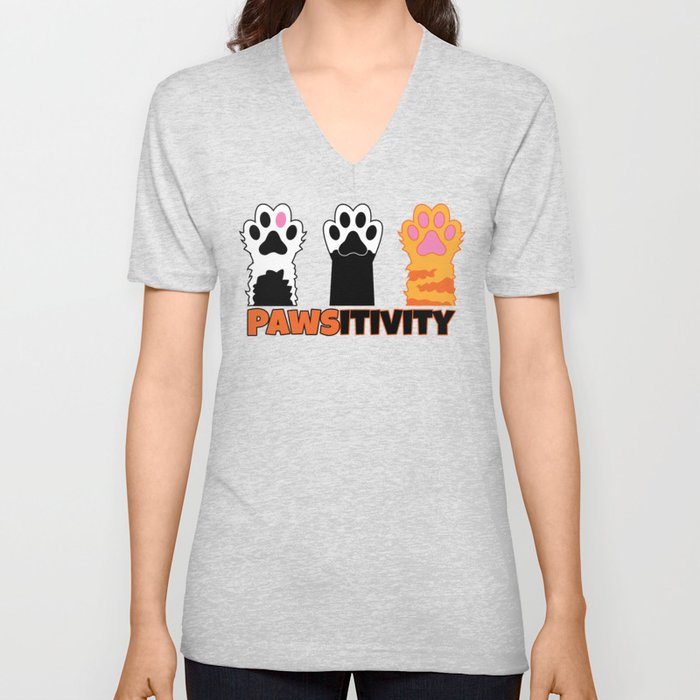 Pawsitivity V Neck T Shirt