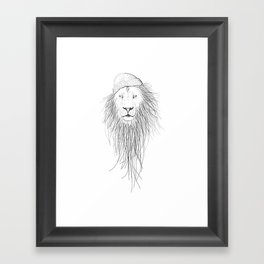 Beanie lion Framed Art Print