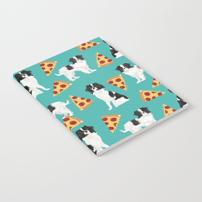 Japanese Chin cheery pizza slice junk food funny cute gifts for dog lover pet friendly pet protraits Notebook