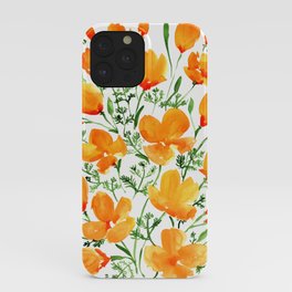 Watercolor California poppies iPhone Case