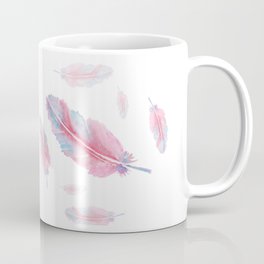 Watercolor Feather Pink & LightBlue Coffee Mug