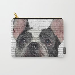 Super Adorable, French Bulldog - Brick Block Background Carry-All Pouch