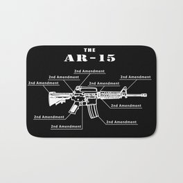 Second Amendment Bath Mat | Military, Weapon, Constitution, Machinegun, Liberty, Billofrights, Secondamendment, Bullet, July4Th, Graphicdesign 