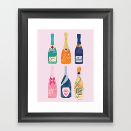 Champagne Bottles - Pink Ver. Framed Art Print