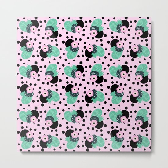 Fruity floral with dots Metal Print