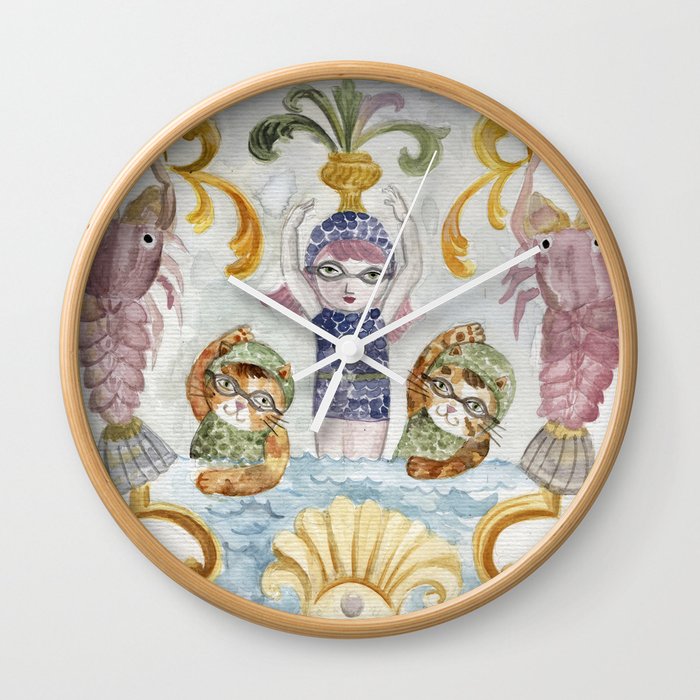 École des Sirènes - Mermaid School Wall Clock