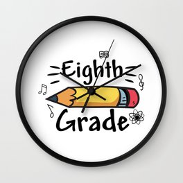 Eighth Grade Pencil Wall Clock
