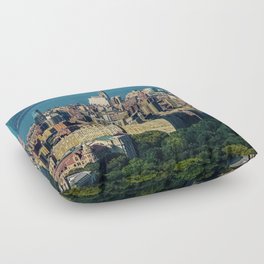 New York City Manhattan aerial view with Central Park and Upper West Side Floor Pillow