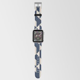 Abstract Geometric Pattern Navy and Ivory Apple Watch Band