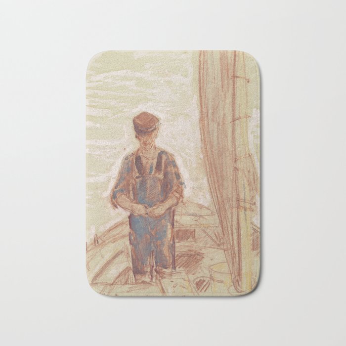 Fisherman, Isle of Shoals 1903 by Childe Hassam Bath Mat