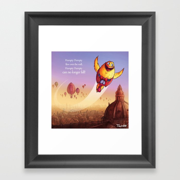 "Humpty Dumpty" Page Sample 2 (Mother Goose Retold-Trumble Book) Framed Art Print