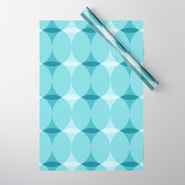 Circles and Diamonds Turquoise Wrapping Paper