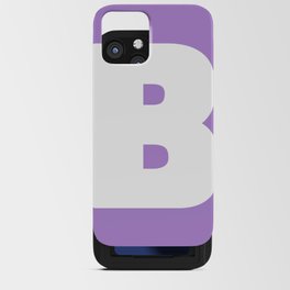 B (White & Lavender Letter) iPhone Card Case