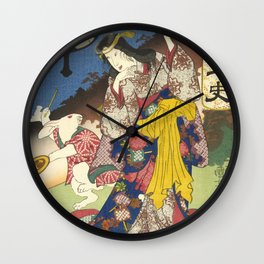 Draw of the Hare - Japanese Art Wall Clock