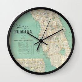Vintage Florida Map (1916) Wall Clock