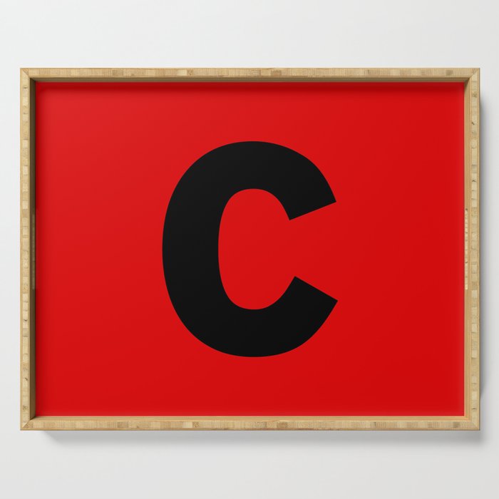 letter C (Black & Red) Serving Tray