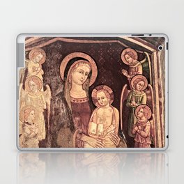 Madonna and Child Gothic Fresco Painting Laptop Skin