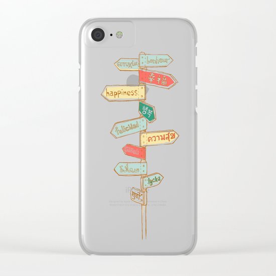 Happiness is everywhere Clear iPhone Case