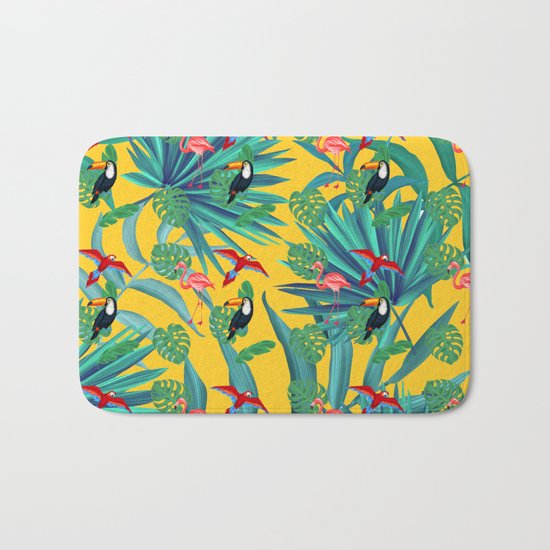 tropical yellow Bath Mat